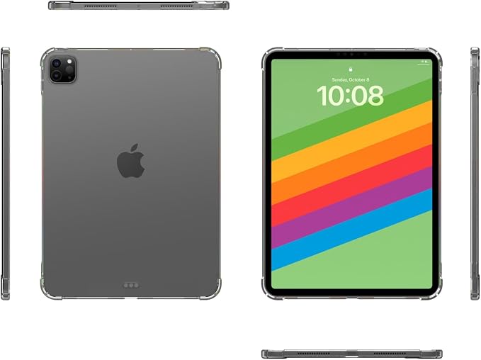 Dteck for iPad Pro 13-Inch (M4/M5) Clear TPU Case 2024/2025 Release Durable Soft Silicone Back Cover Slim Fit Lightweight Anti Scratch Ultra Thin Protective Tablet Basic Case Shell (Transparent)