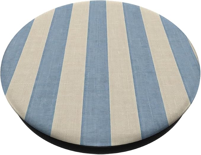 Cream Blue Stripe Pastel Pattern PopSockets PopWallet for MagSafe