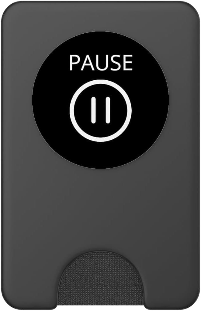 Pause Button Sarcastic Graphic Novelty Retro Nostalgic Humor PopSockets Adhesive PopGrip