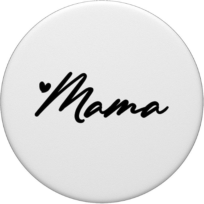 Black White Heart Mama PopSockets Adhesive PopGrip