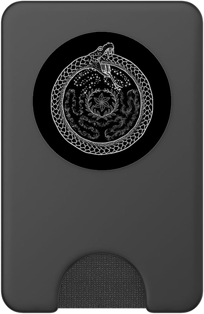 The Ghoulish Garb Hecate's Wheel Ouroboros Goddess of Witchcraft PopSocket Adhesive Phone Grip for Smartphones (iOS and Android) - Black