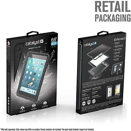 Catalyst Case for iPad mini 5 Edition 2019 Full Body Protection Waterproof 6.6ft Drop Proof 4ft Kickstand Included Touch ID Built-in Screen Protector iPad case for Kids - Stealth Black