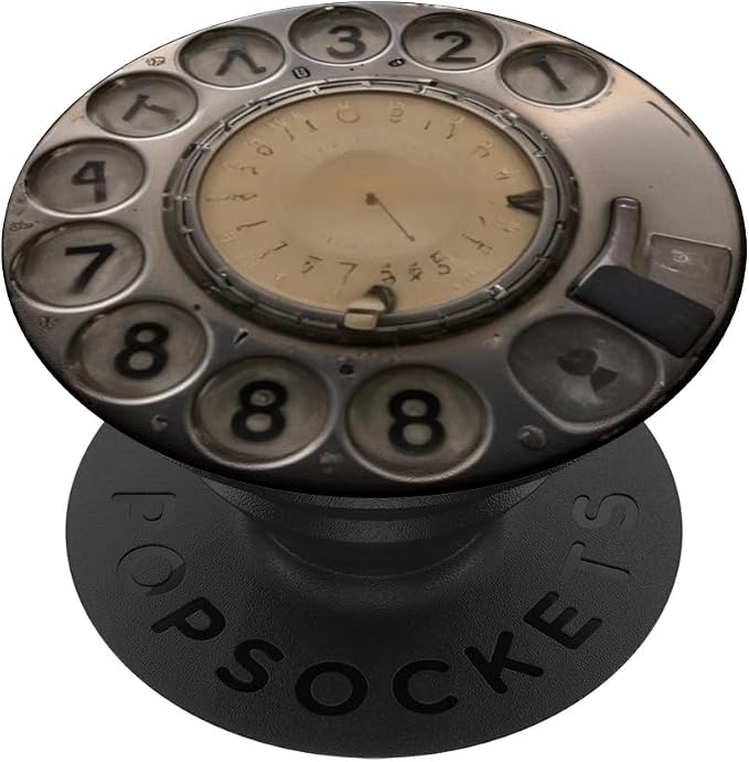 Vintage Rotary Telephone Illustration Print PopSockets PopGrip for MagSafe