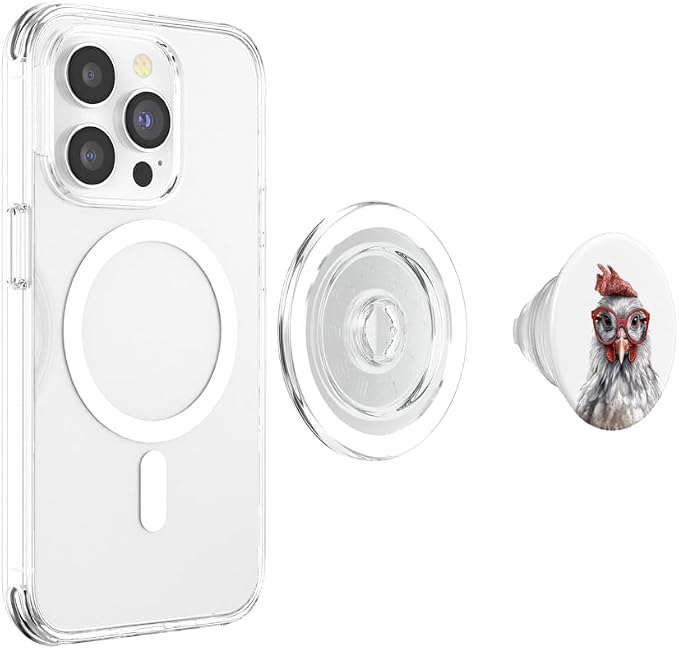 Funny Chicken Hen Wearing Sunglasses Farmer Chicken Lover PopSockets PopGrip for MagSafe
