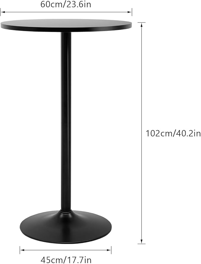 FDW Bistro Pub Table 40 Inch Height Cocktail Table Round Bistro Bar Table for Home and Kitchen Dining