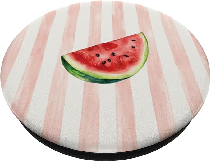 Pink Stripe Watermelon Pattern PopSockets Adhesive PopGrip