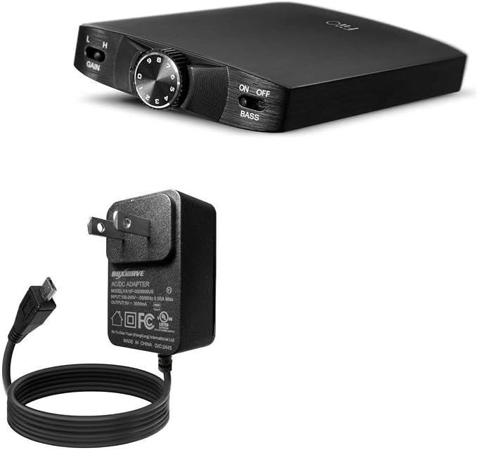 BoxWave Charger Compatible with FiiO A3 Portable Headphone Amplifier - Wall Charger Direct (15W) Rapid Charge Your Device with Built-in 3ft Cable