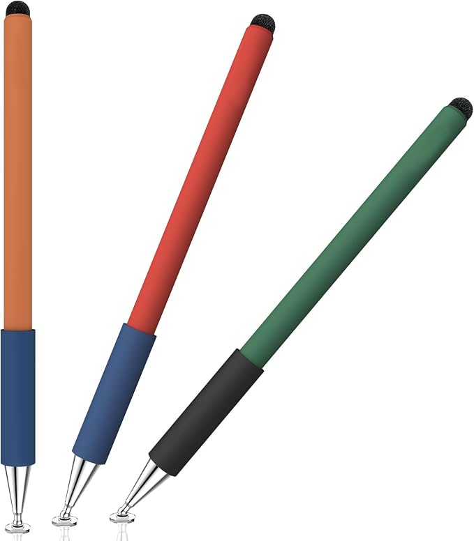Stylus Pen for Touchscreen(3 Pcs) MEKO 2-in-1 Disc Universal Stylus Touch Screens Pens for Apple/iPhone/iPad/Android/Microsoft/Surface All Capacitive Touch Screens(Black &amp Red &amp Blue)