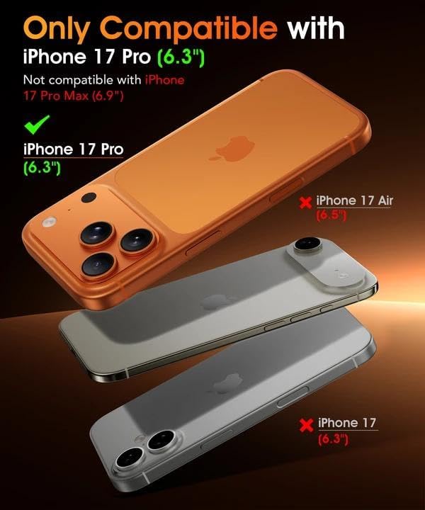 GolbinBox for iPhone 17 Pro Screen Protector 3D Full Coverage 2 Pack | tempered glass with 9H+ hardness anti-fingerprint coating responsive touch and roller tray installation