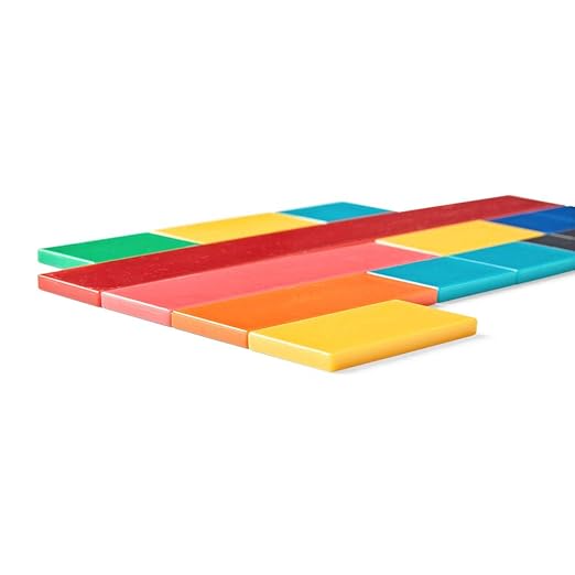 hand2mind Plastic Rainbow Blank Fraction Tiles, Montessori Math Materials for Kids to Learn Fraction Equivalence Math Manipulatives 4th Grade Fraction, Homeschool Supplies (Set of 51)