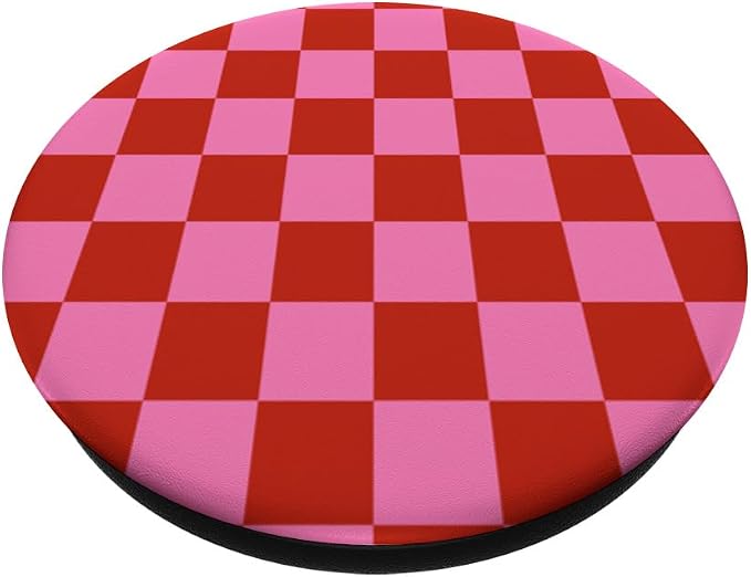 Red Pink Checkered Pink Red Checkered Pink and Red Checkered PopSockets Adhesive PopGrip