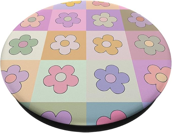 Danish Pastel Aesthetic Retro Daisy Flower Pattern PopSockets Standard PopGrip