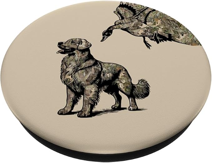 Aesthetic Waterfowl Hunting Camo Duck Hunters with Dog PopSockets Adhesive PopGrip