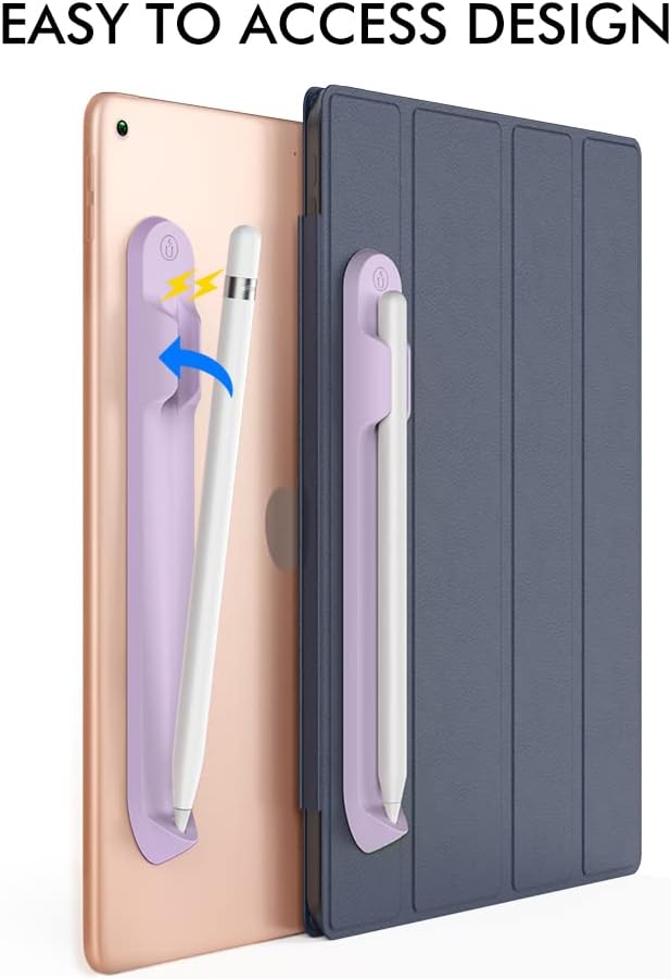 AHASTYLE Removable iPencil Holder [Magnetic Attach] Strong Adhesive Holder Sticker Silicone for Apple Pencil 1st &amp 2nd Generation (Black) | [Magnetic Attach] Strong Adhesive Holder Sticker for iPa