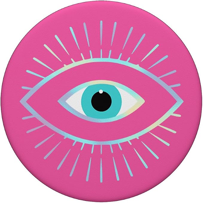 Rainbow Evil Eye Pink PopSockets Adhesive PopGrip