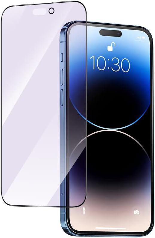 PERFECTSIGHT Anti Blue Light Screen Protector Designed for iPhone 14 Pro 2022 6.1 inch 2 Pack 6X Stronger Blue Light Blocking Tempered Glass - Eye Protection Anti Eye Fatigue Bubble Free