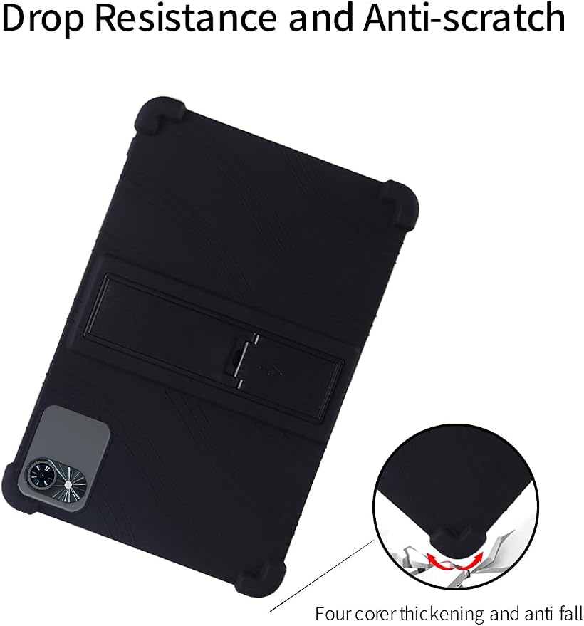 for TABWEE T80 Tablet 10.5 inch Tablet CaseBOVUGAC Soft Silicone Adjustable Stand Shockproof Kids Friendly for TABWEE 10.5 Tablet(Black)