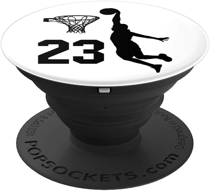 Number 23 #23 Basketball Gifts for Men Boys Teens Kids PopSockets Adhesive PopGrip