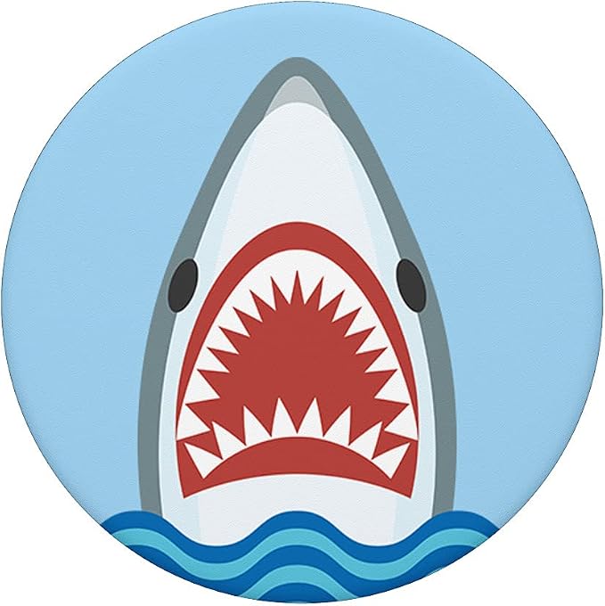 Great White Shark with Jaws Open PopSockets Swappable PopGrip