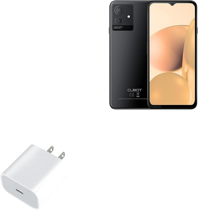 BoxWave Charger Compatible with Cubot Note 50 - PD GAN miniCube (30W) 30W Tiny PD GAN Type-C Wall Charger - Winter White