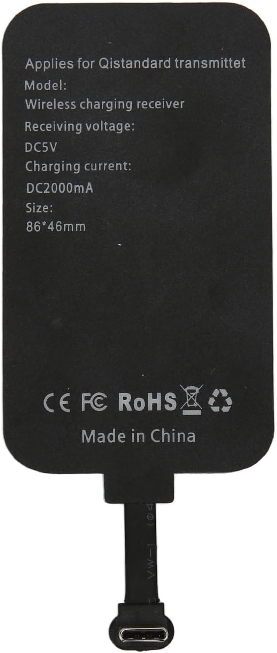 Sonew Ultra Thin Wireless Charger Receiver 10W with Magnetic Cable for Type C Smartphones - Compatible with A51 A20E 2