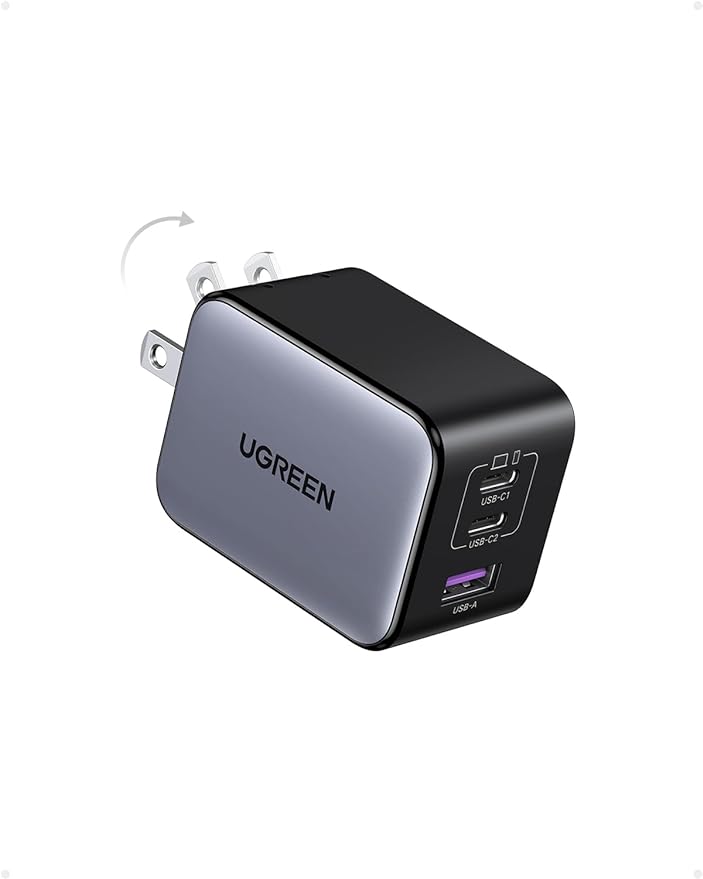 UGREEN Nexode X 65W GaN USB C Wall Charger 3-Port PPS Ultra Compact Foldable Fast Charger for MacBook Pro/Air iPhone 17/16/15 Series Galaxy S25/S24 Pixel 10/9 iPad Pro Steam Deck