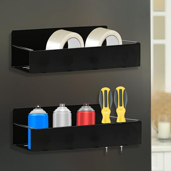 4 Pcs Magnetic Aerosol Spray Can Holder, Steel Magnet Toolbox Bottle Rack