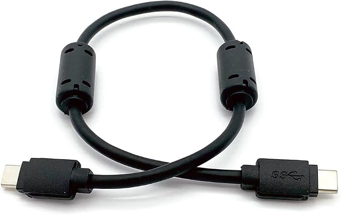 Shielded Short USB-C to USB-C Cable with Ferrites