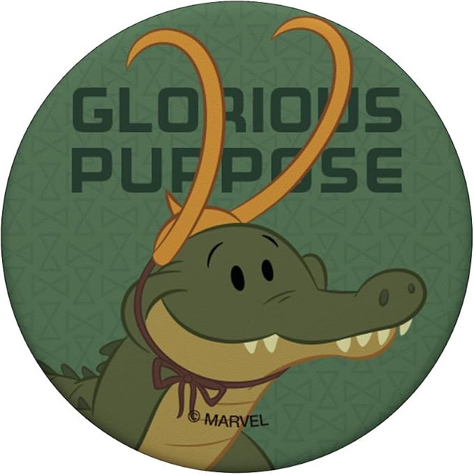 Marvel Loki Alligator Loki and Book Glorious Purpose PopSockets Adhesive PopGrip