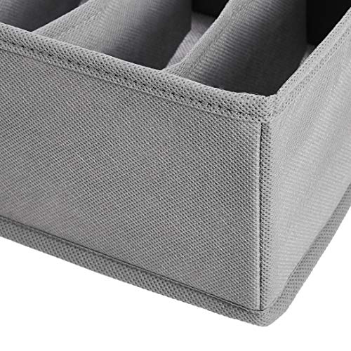 Amazon Basics Underwear Drawer Organizer Dividers for Closet Organization and Storage, Fits Perfectly in Dresser, 2-Pack, Gray | Pack of 2 - size: Pack of 2