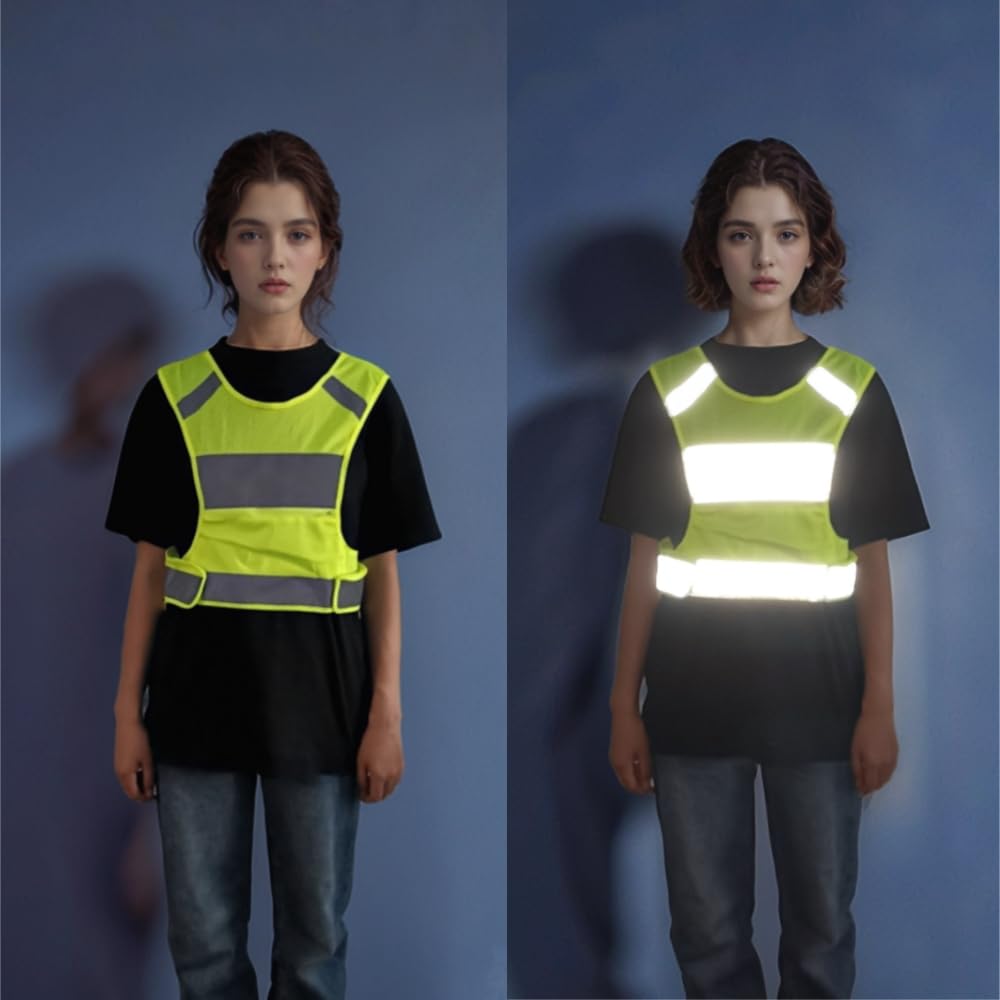 IDOU Reflective Running Safety Vest, High Visibility for Walking Cycling L