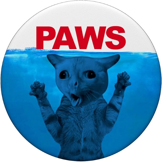 Paws Cat Meme Humor Funny Kitty Lover Funny Cats Dads Mom PopSockets Adhesive PopGrip