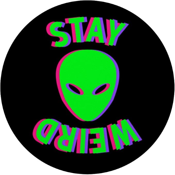 Hipster Alien Head - Cute Trendy Stay Weird UFO PopSockets Adhesive PopGrip