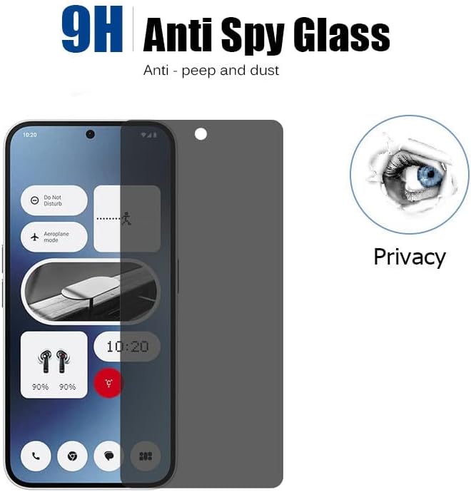 for Nothing Phone (2a) Privacy Screen Protector [2pack] Anti-spy Anti-Scratch Easy Install Tempered Glass for Nothing Phone (2a) 6.5