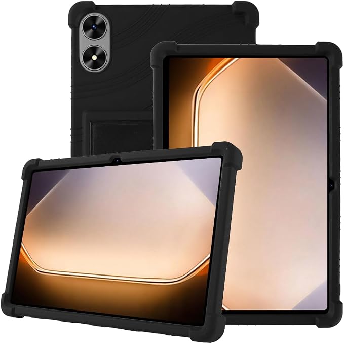 for SHARECLOUD P10_T Tablet CaseShockproof Lightweight Protective Silicone Adjustable Stand Cover for FIRYMID 1060C/Frameflow P10-A/Kairisy-P10A 10 inch Tablet (Black)