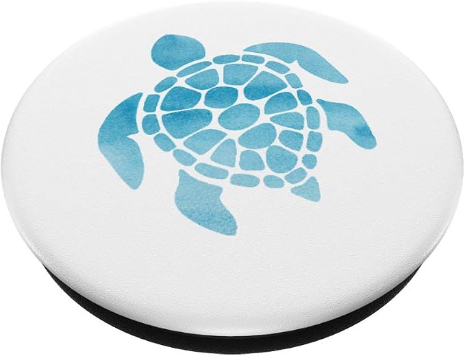 Colorful watercolor Sea turtle designs Blue PopSockets PopGrip: Swappable Grip for Phones &amp Tablets