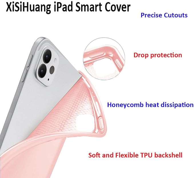 iPad Pro 11 Case 4th/3rd/2nd Gen Black | 2022/2021/2020 Lightweight Smart Folio Trifold Stand Auto Sleep/Wake Soft Silicone Back without Pencil Holder