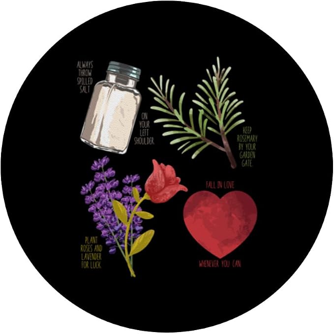 Practical Magic Salt Rosemary Lavender Love Witch Pagan PopSockets Adhesive PopGrip