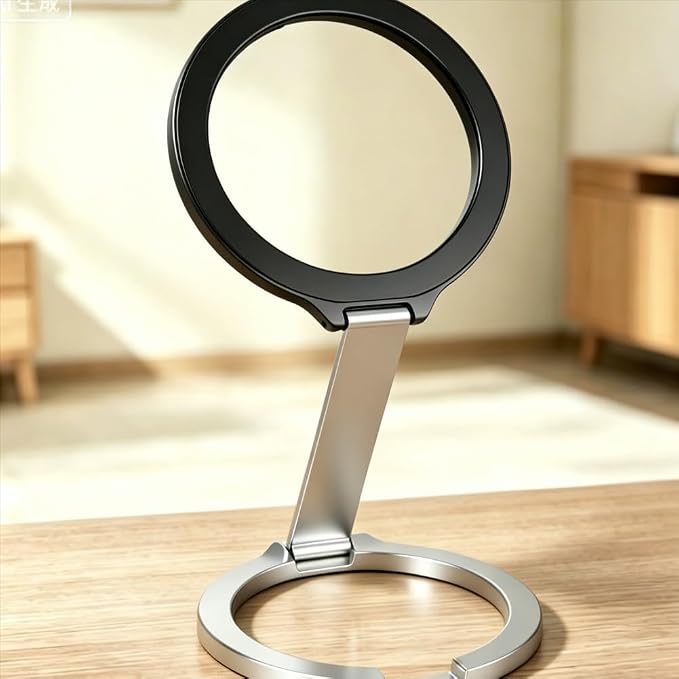 for Magnetic Metal 1Pcs Strong Suction Rotating Double and Sided Sdsorption Alloy Portable Universal Desktop Creative (Silver)