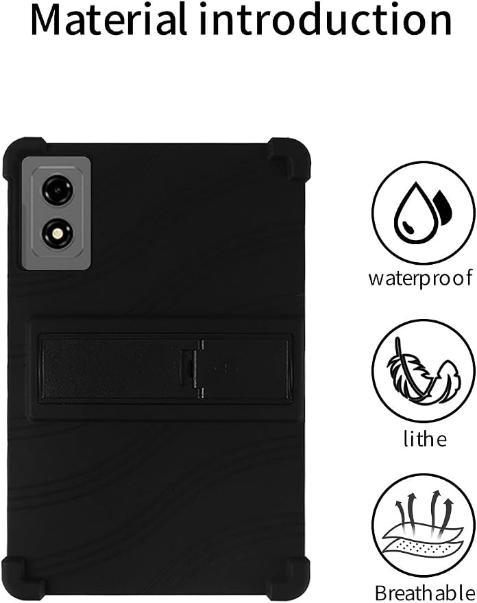 for BNCF 2025 Android 15 10.1 Inch Tablet CaseBOVUGAC Soft Silicone Adjustable Stand Shockproof Kids Friendly for BNCF 2025 Android 15 10.1 Tablet(Black)