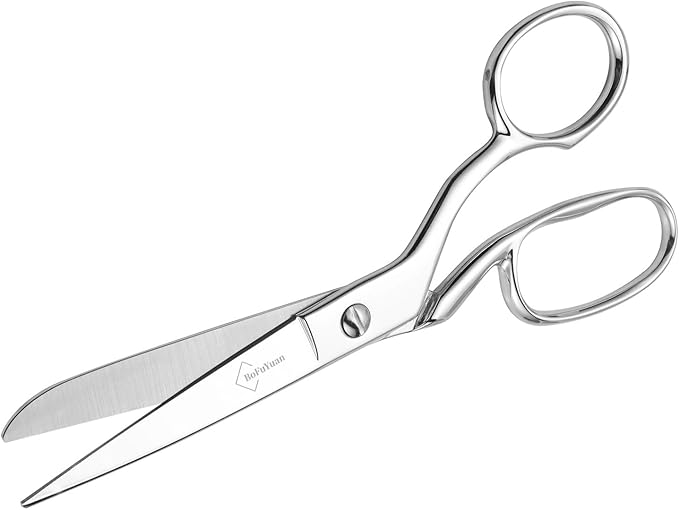BoFuYuan Professional Stainless Steel Fabric Scissors 8-Inch Chrome Silver