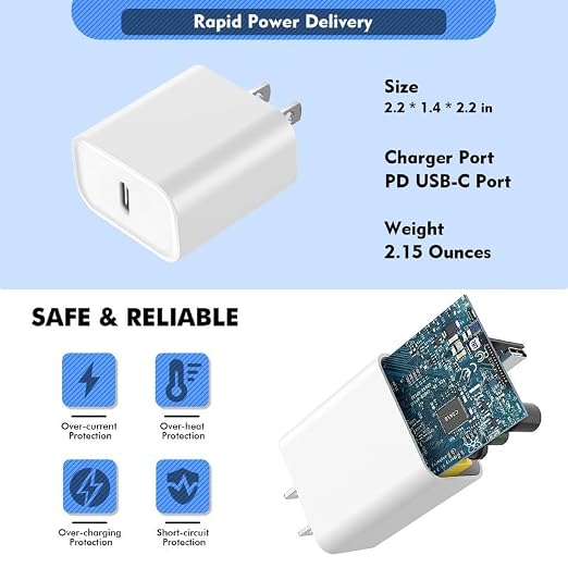 Fast iPhone Charger [MFi Certified] 2Pack 10FT Extra Long Quick USB C to Lightning Cable Cords + 20W PD USB C Charger Block Fast iPhone Charging Adapter for iPhone 14 Pro Max/Plus/13/12/11/XS/XR/X/SE