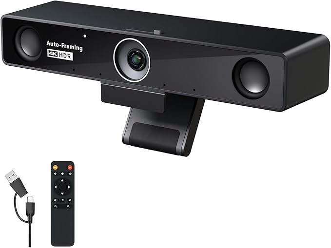 NEARITY V30S 4K Video Conference Camera with Microphone, 120° FOV/3X Digital Zoom, All in One Conference Room Webcam, Dual Mics, Video Conferencing System for Business Meetings/Smartboard