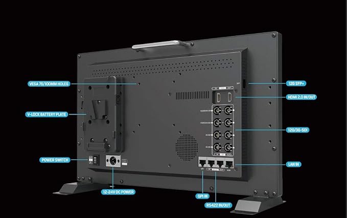 LILLIPUT 17.3" Q17 FHD PRO SDI Filmmaking Monitor 3D Lut HDR Waveform/Vector/Histogram/4 Bar Display/Audio Vector/Level Meter with Gold mount and 19" rack mount ears by VIVITEQ