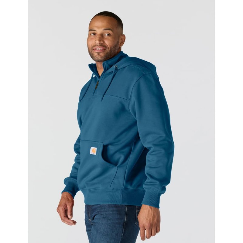 Carhartt Men's Paxton 1/4-Zip Sweatshirt, Dark Tranquil Blue Heather, XX-Large