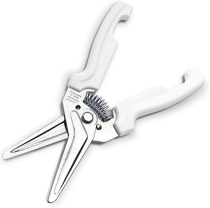 JERO Spring Assisted Kitchen Shears with Holder — Durable Stainless Steel Scissors for Herbs, Kitchen Tasks, Floral Trimming, Crafting — Made in Portugal by Jero Knife Company