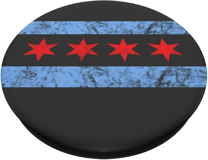 USA Illinois Weathered City Of Chicago Flag PopSockets Adhesive PopGrip