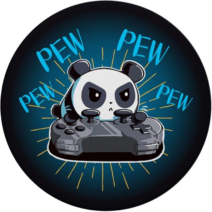 Funny Gamer Pew Pew Panda PopSockets PopGrip: Swappable Grip for Phones &amp Tablets PopSockets Adhesive PopGrip