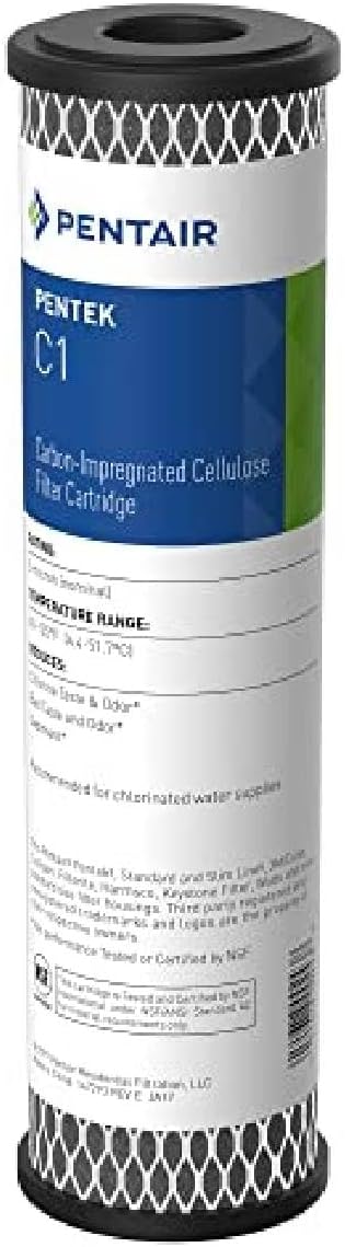 Pentair Pentek C1 Carbon Water Filter, Under Sink Dual Purpose Powdered