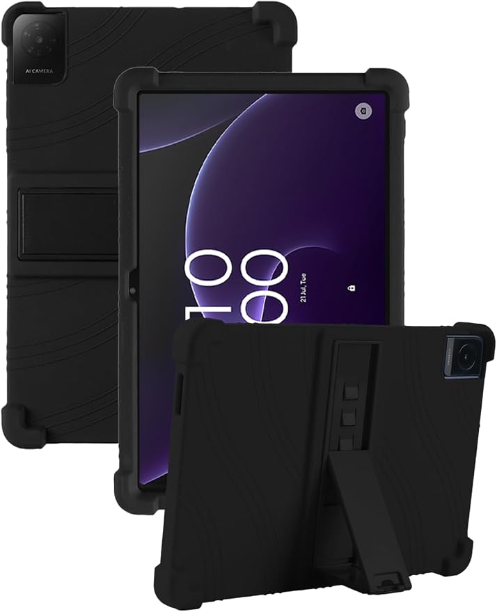 Case for TCL TAB 10 Gen 4 Android Tablet 10.1 Inch 8483A (Black) | Soft Silicone Kids Friendly Protective Cover with Adjustable Stand Drop-Proof